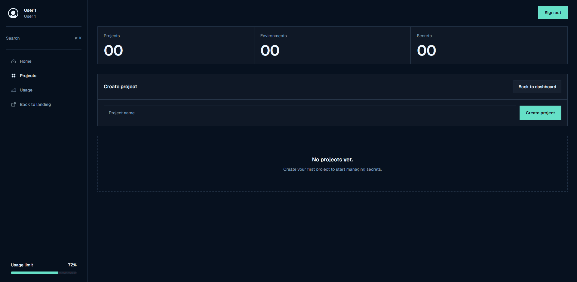 Krypt Dashboard Mockup
